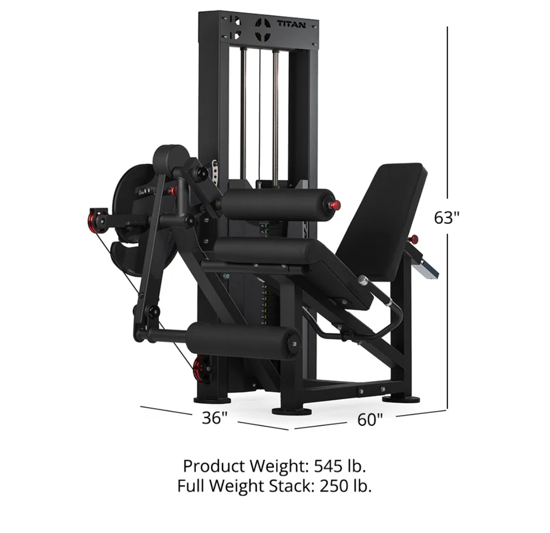 Titan Selectorized Leg Extension and Curl Machine