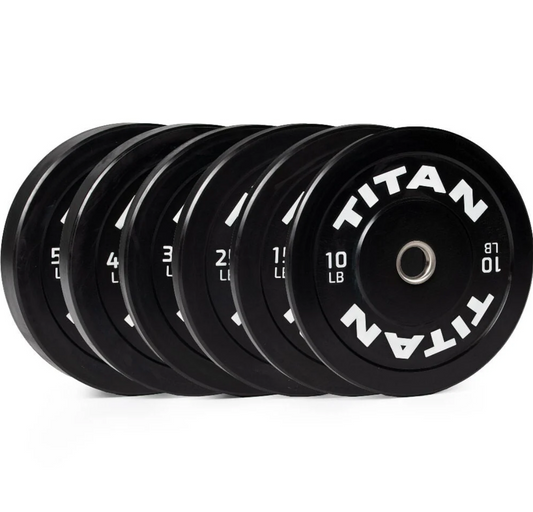 Titan Fitness LB Economy Black Bumper Plate Set