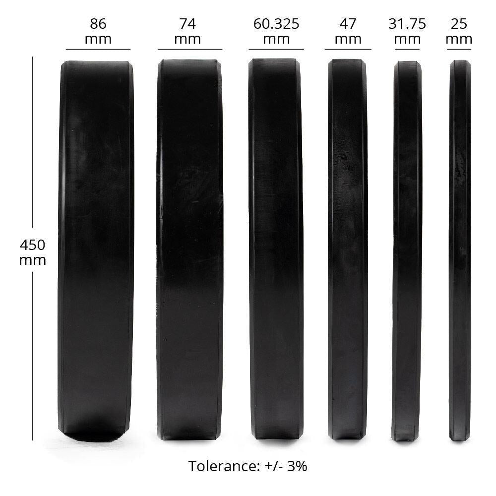 Titan Fitness LB Economy Black Bumper Plate Set