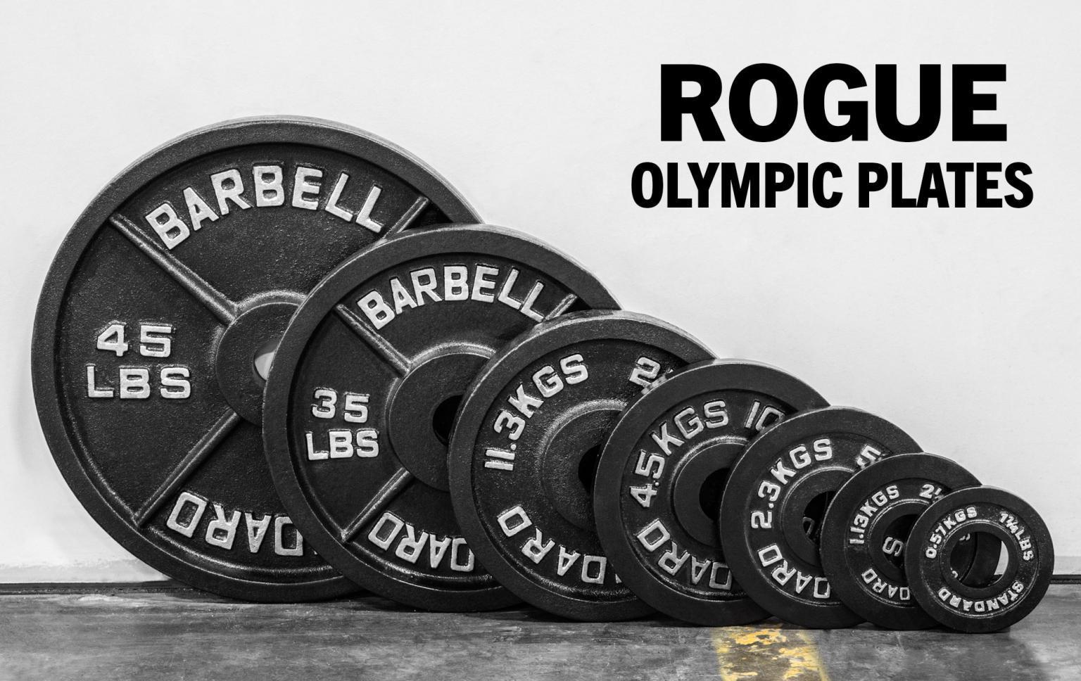 Weightlifting Rogue 45 Lb Barbell Rogue Olympic Plates Cast Iron