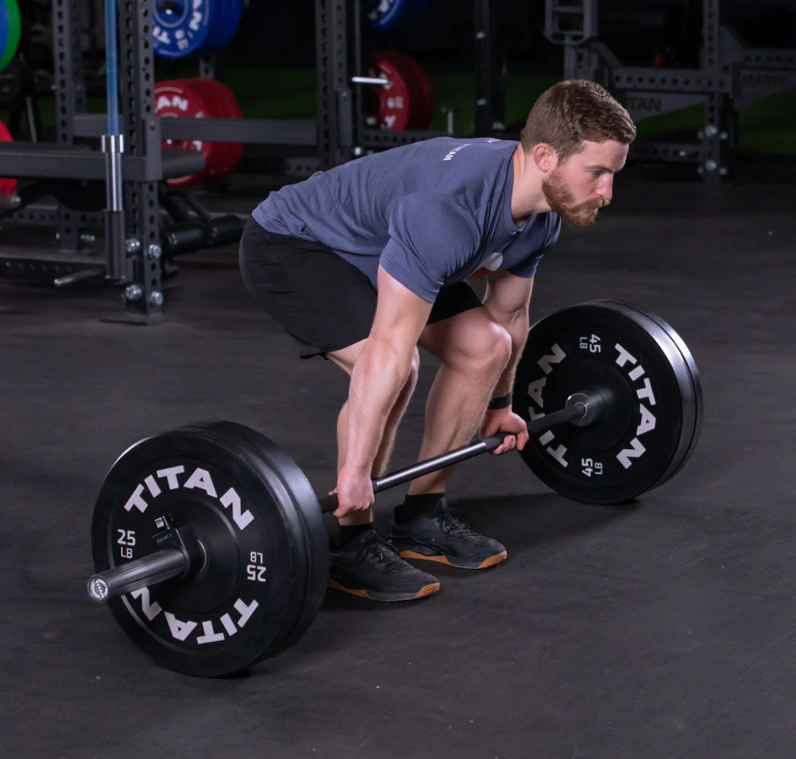 Titan Fitness LB Economy Black Bumper Plate Set