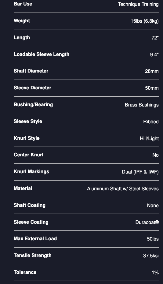 REP Fitness Mesa Technique Bar