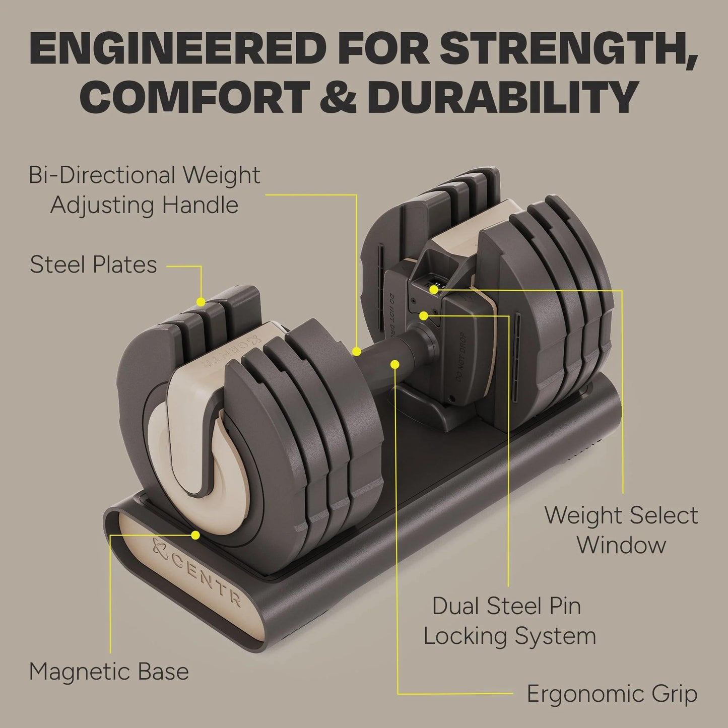 Centr Smart Stack 5-50lb Dumbbell Pair