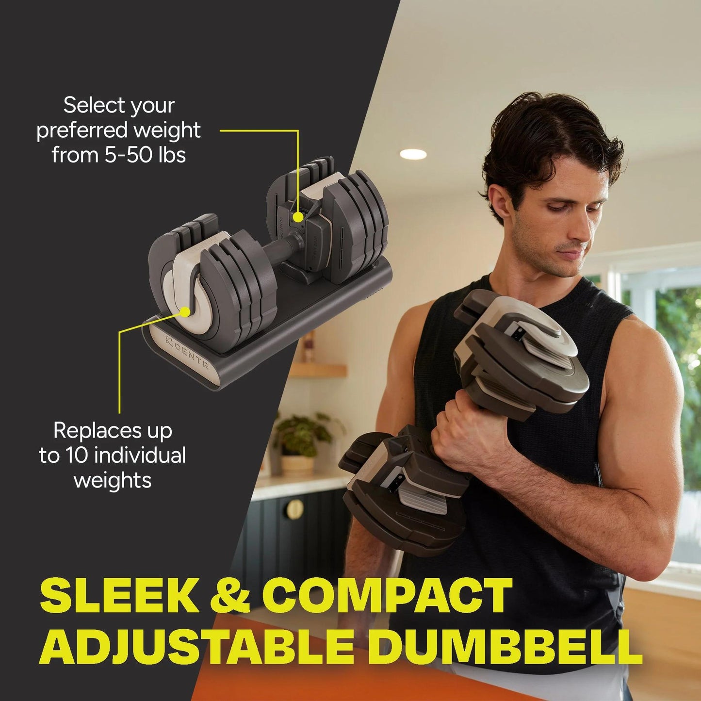Centr Smart Stack 5-50lb Dumbbell Pair