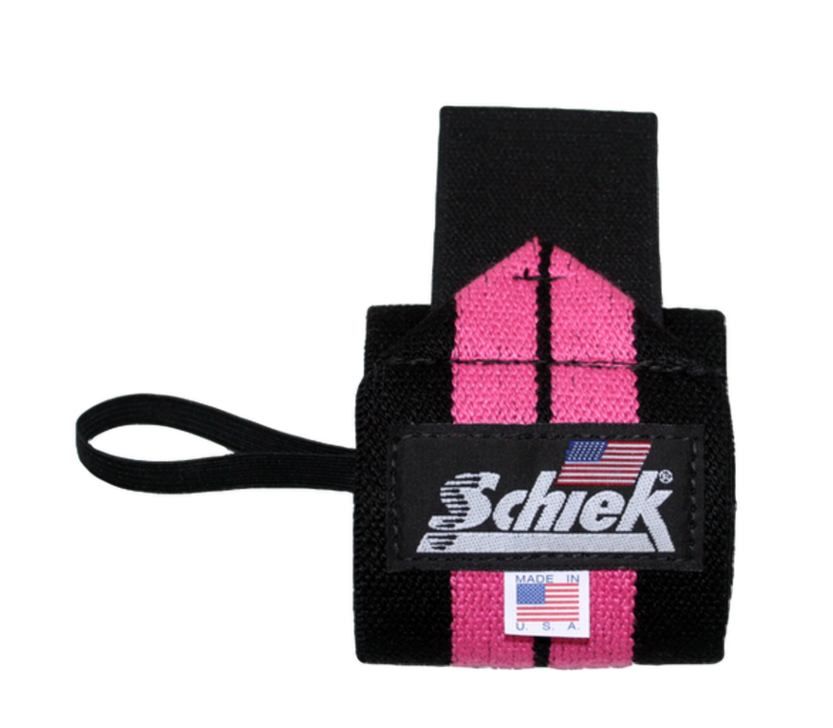 Schiek Pink Line Wrist Wraps
