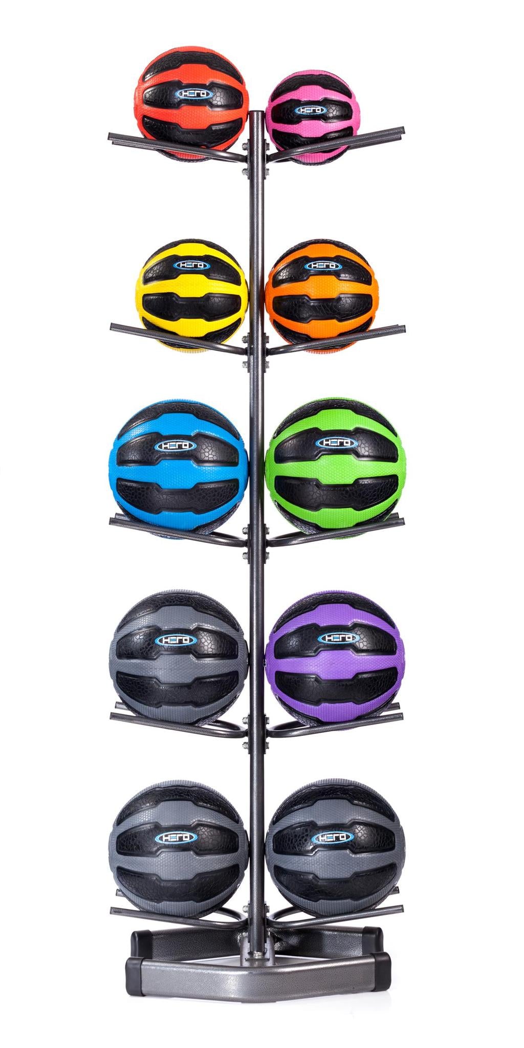 Hampton Fitness HEROSTRENGTH Medicine Ball Rack - 10