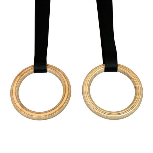 American Barbell Wood Gym Rings with Straps - CLOSEOUT