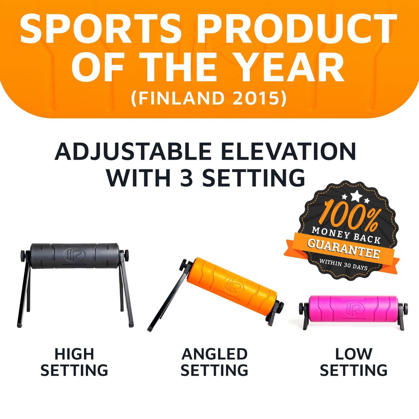 HighRoller Stationary Foam Roller (Black)