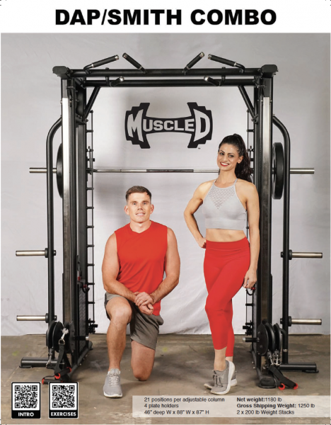 Muscle D Smith Machine Dual Adjustable Pulley Combo
