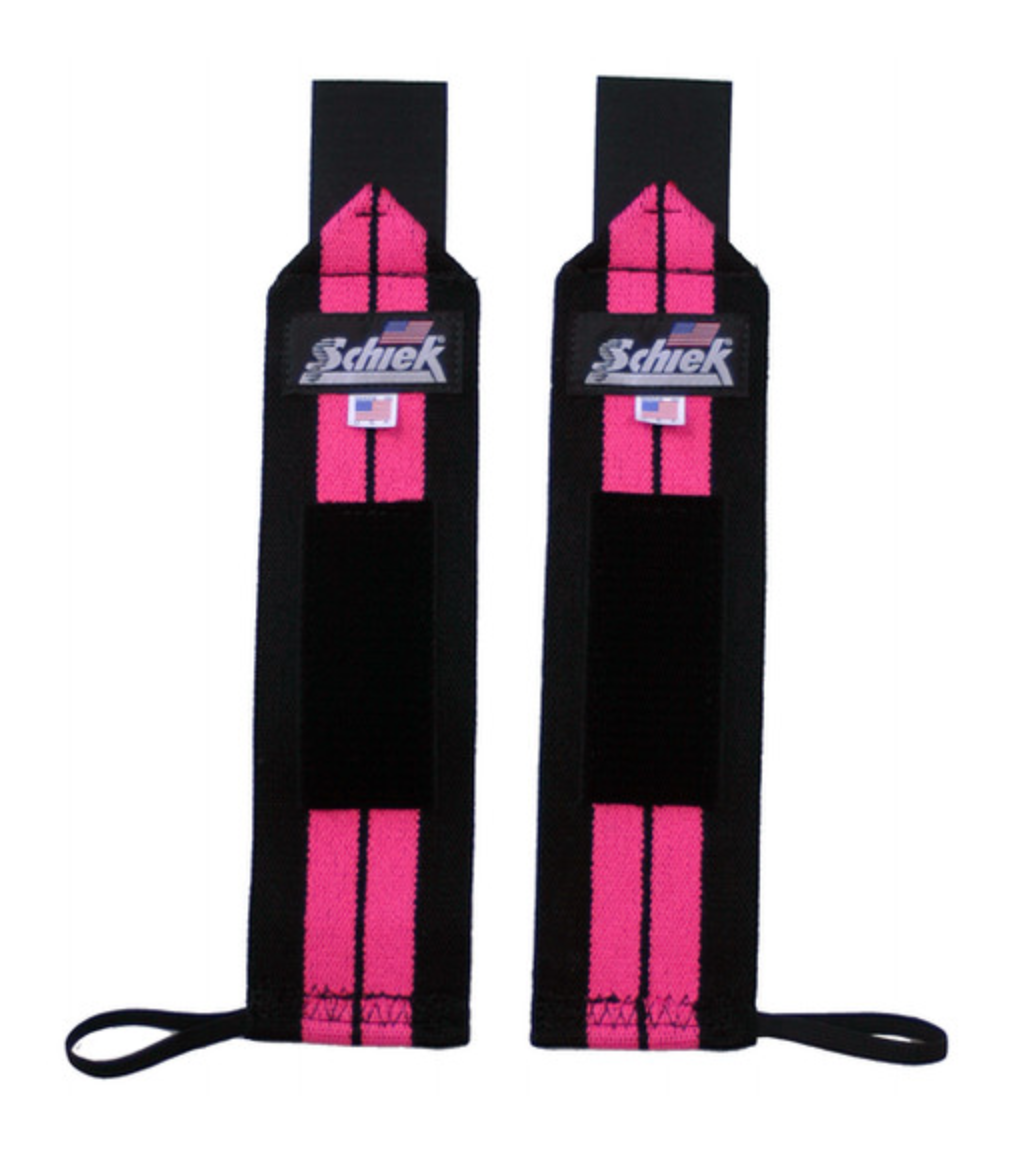 Schiek Pink Line Wrist Wraps