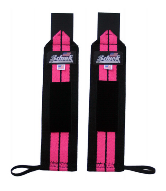 Schiek Pink Line Wrist Wraps