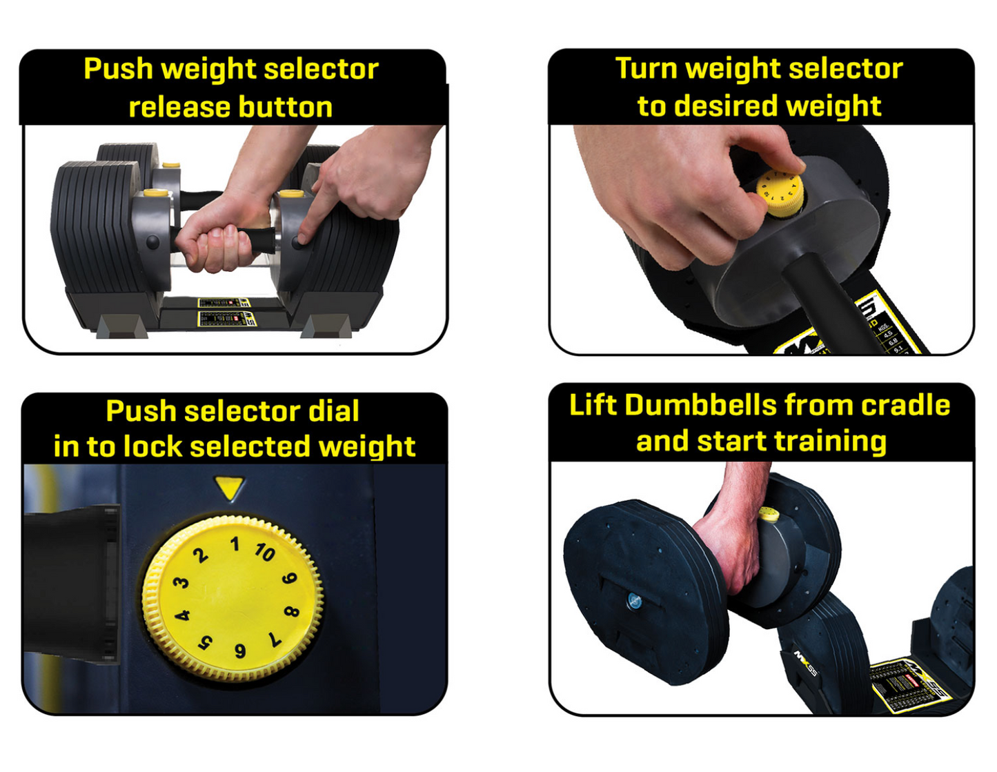 MX85 Rapid Change Adjustable Dumbbells - CLOSEOUT