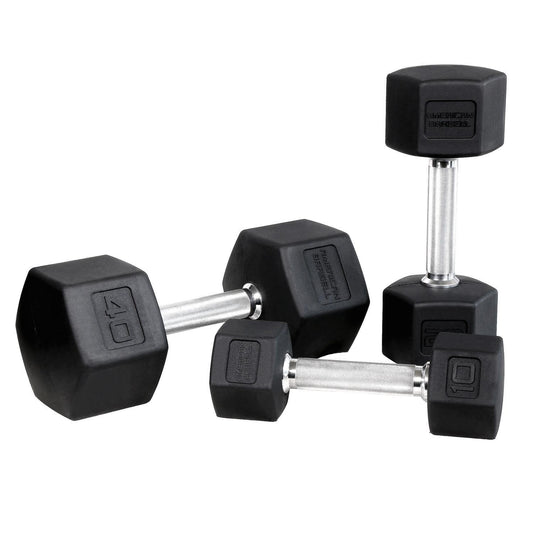 American Barbell Rubber Hex Dumbbells - CLOSEOUT