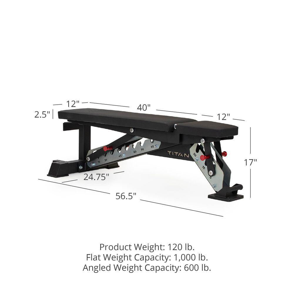 Titan Series Adjustable Bench Total Fitness USA