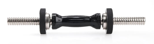 Hampton Fitness BEEFY BAR | Snug-Grip Urethane Grip w/ SPIN LOCK Collars (14" Dumbbell Handle Pair)