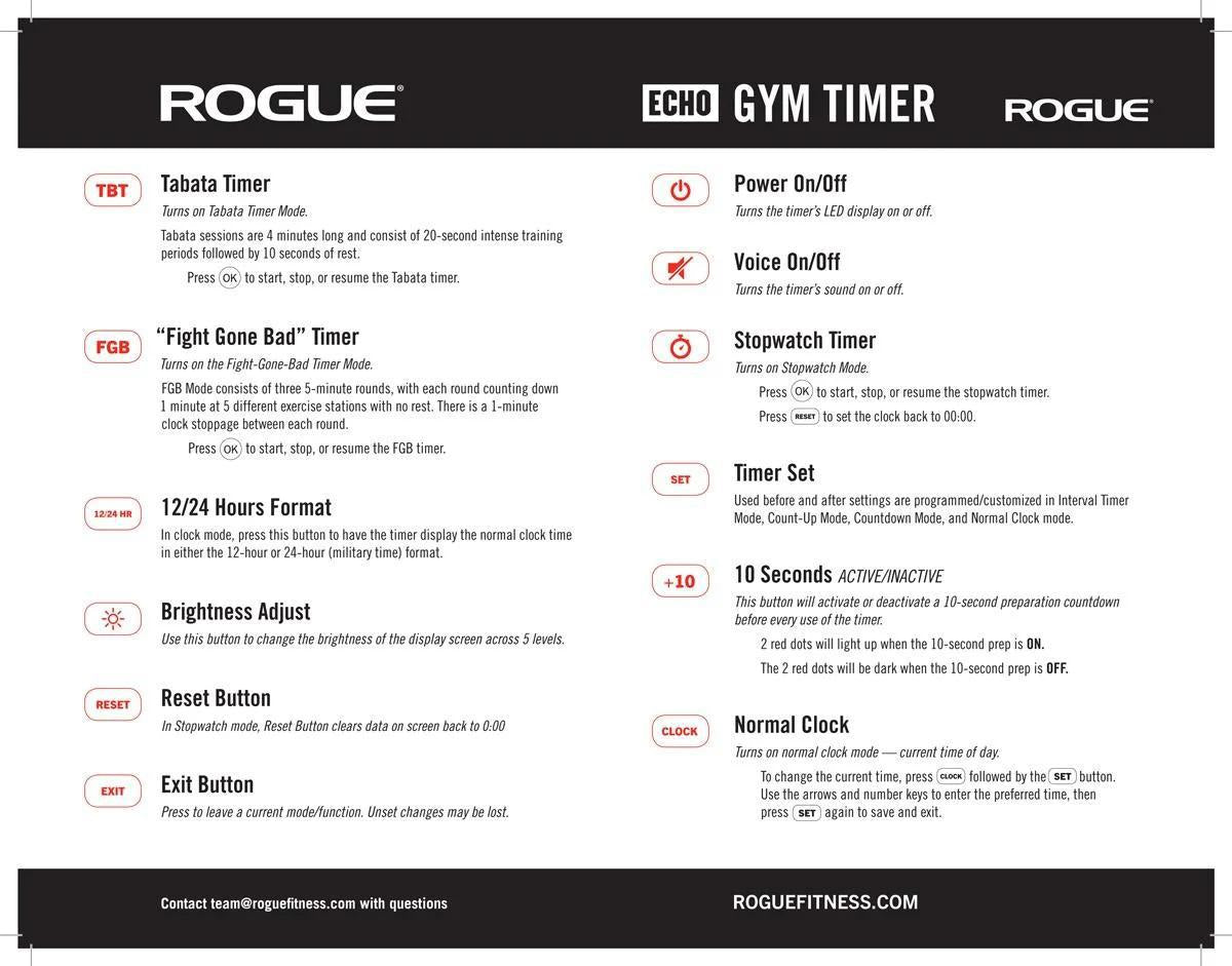 Rogue home gym online timer