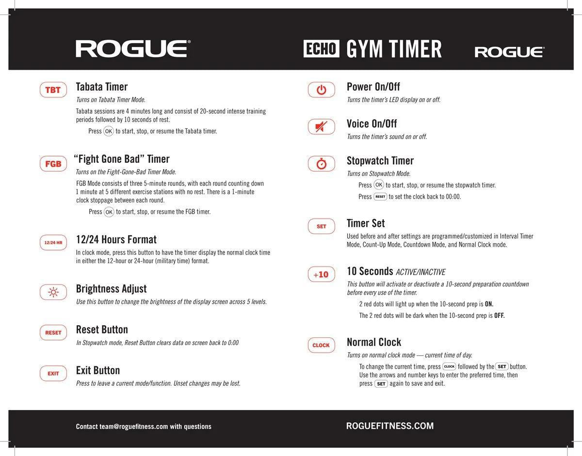 Rogue Echo Gym Timer