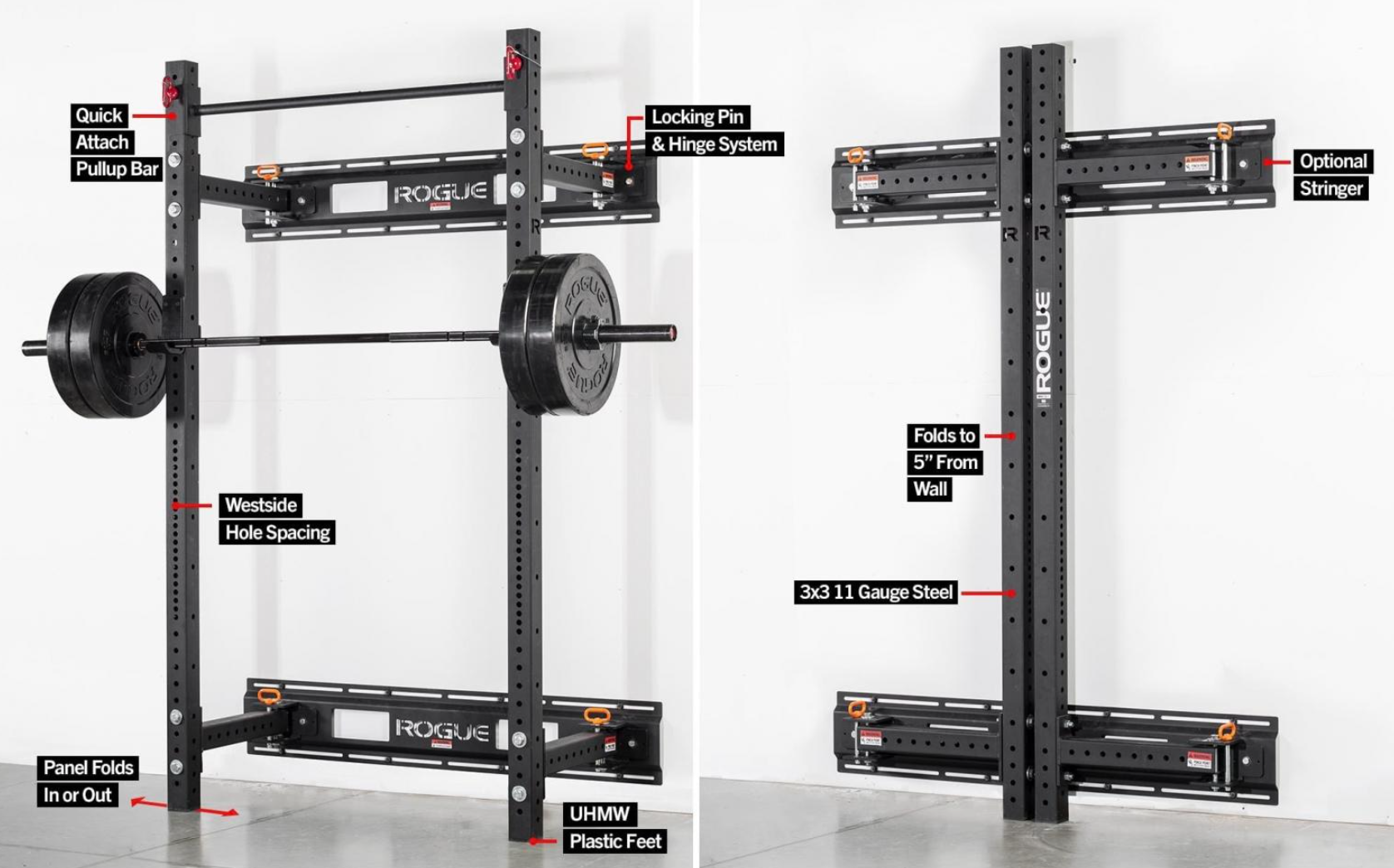 Rogue RML 3W Fold Back Wall Mount Rack 21.5
