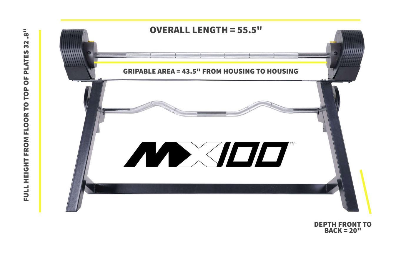MX100 Rapid Change Adjustable Barbell/Curl Bar System