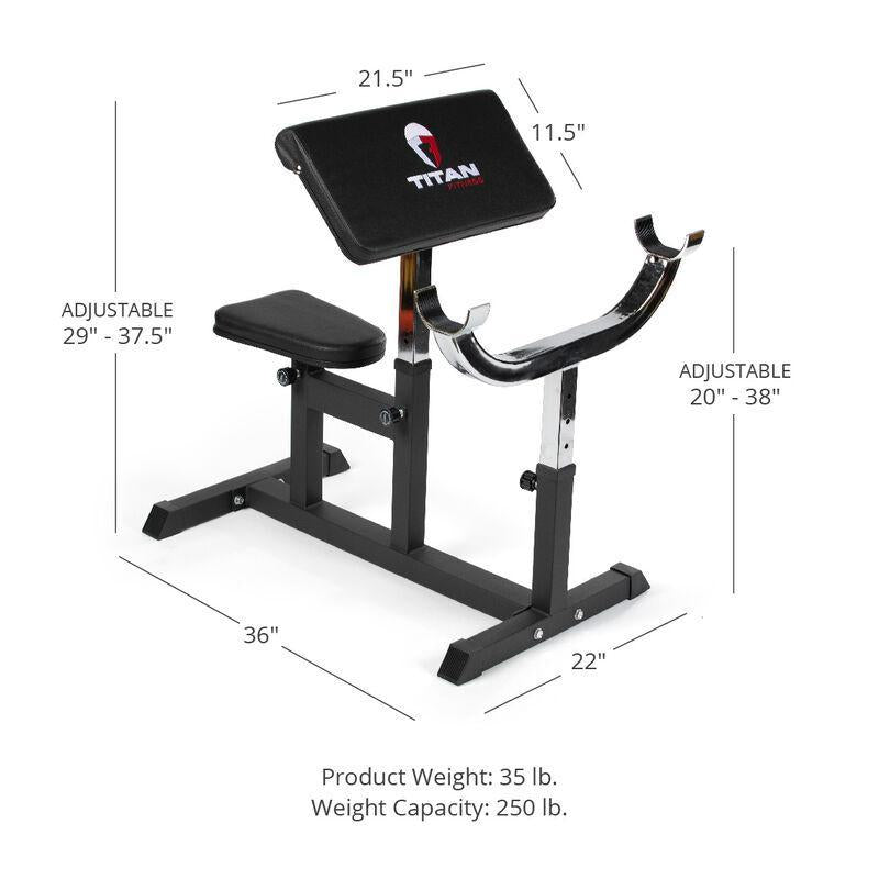 Titan Adjustable Preacher Curl Station Total Fitness USA