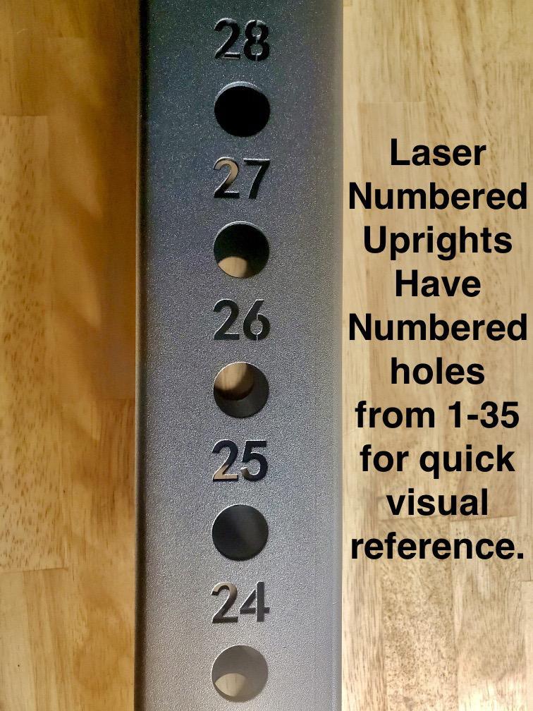 American Barbell Uprights with Laser Cut Numbers