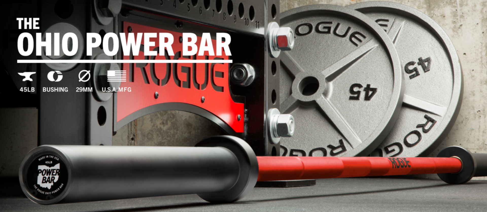 Rogue Ohio Power Bar Red w/ Black Sleeve1