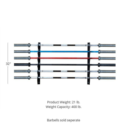 Titan Wall Mounted 6 Barbell Rack